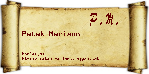 Patak Mariann névjegykártya