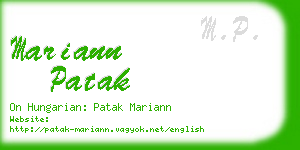 mariann patak business card